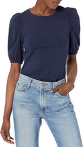 Women's Regular Fit Short Sleeve Crew Neck Puff Sleeve T-Shirt